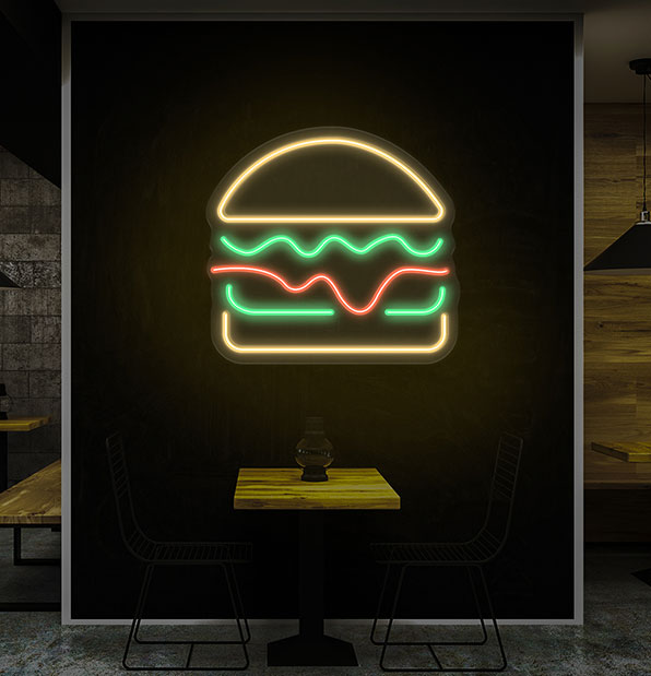 Cheeseburger LED Neon Sign