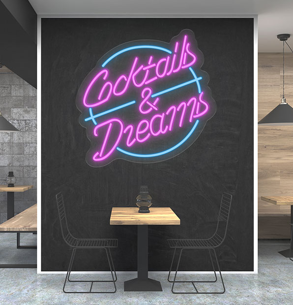 Cocktails and Dreams Neon Sign