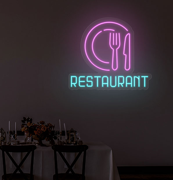 Cutlery & Dish Restaurant Neon Sign