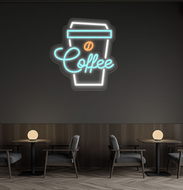 Fancy Coffee Cup Neon Sign